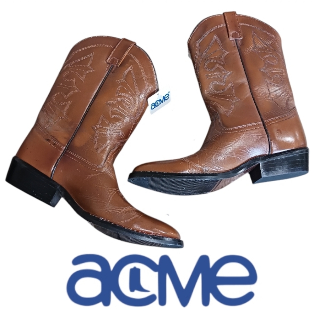Vintage Acme Cowboy Western Boots Womens Youth - Picture 2 of 13